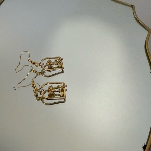 Jewelry - Disney Inspired “Belle” Elegant Gold Birdcage Earrings